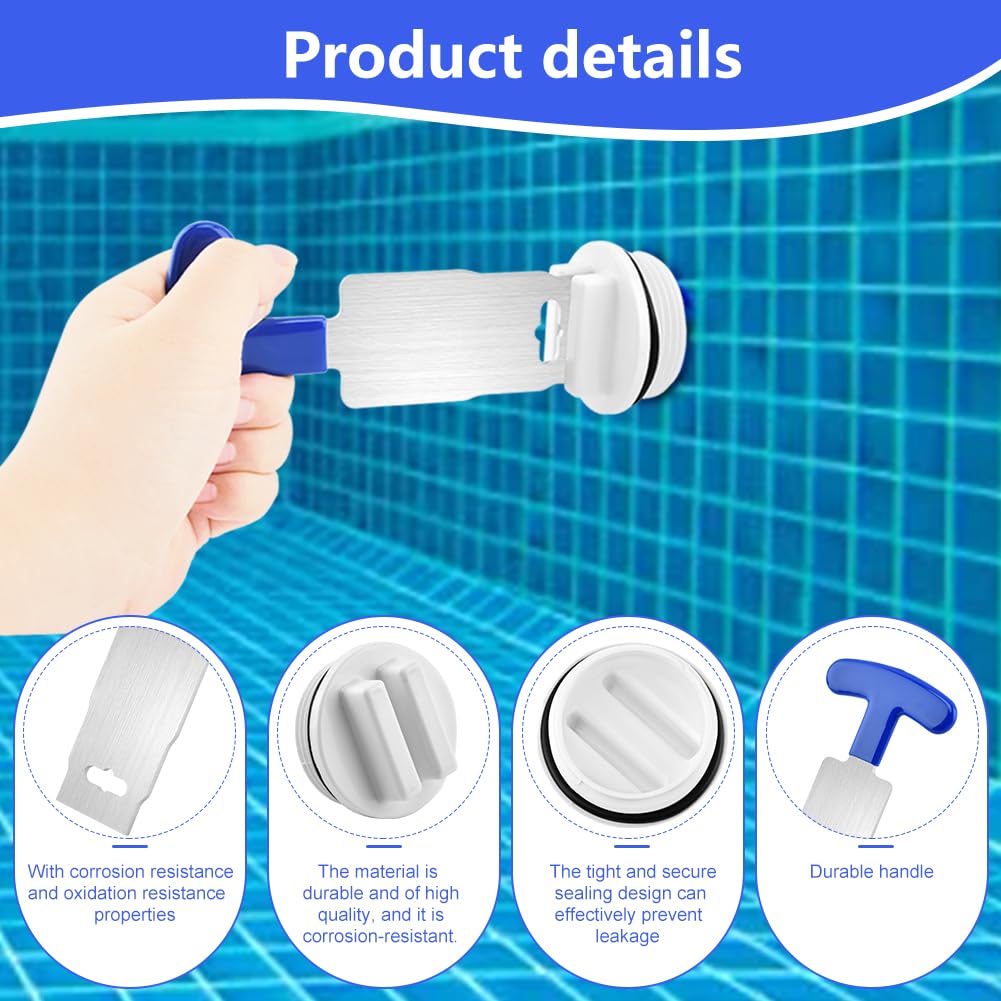 Yuanfenron pool plug with O-ring for secure, leak-free inlets
