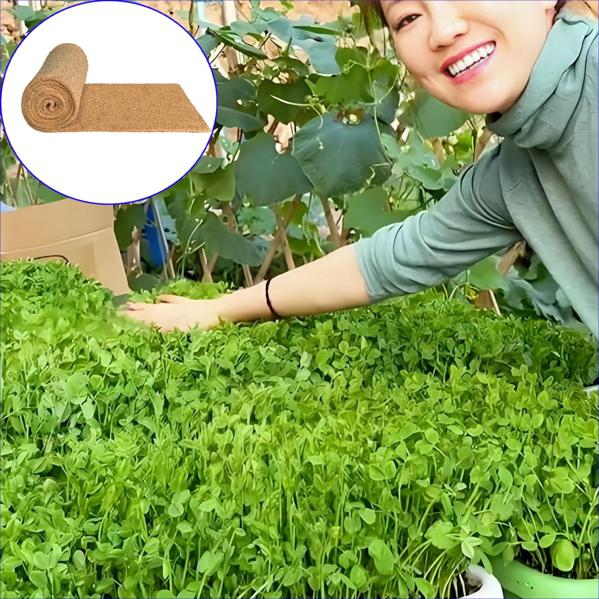 Yuanwovv cut-to-fit grow pad shown trimmed to tray size