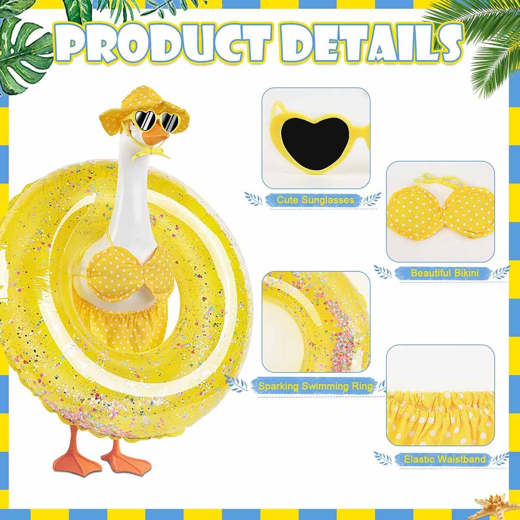yuboo goose outfit glitter swim ring for pool party vibe