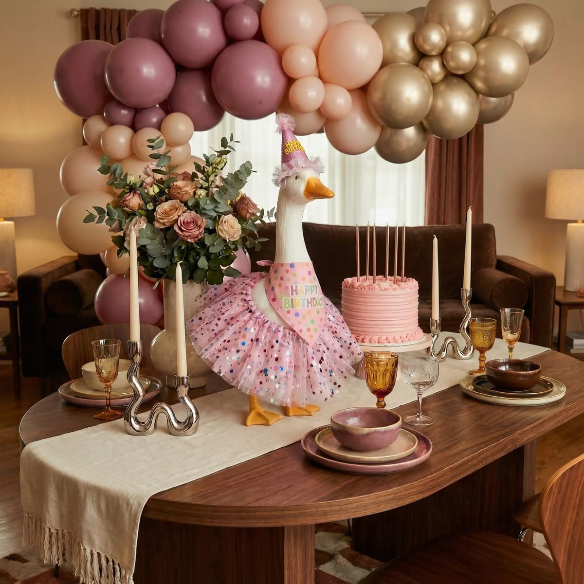 Yuboo pink outfit with polka-dots, zoomed view, playful color theme.