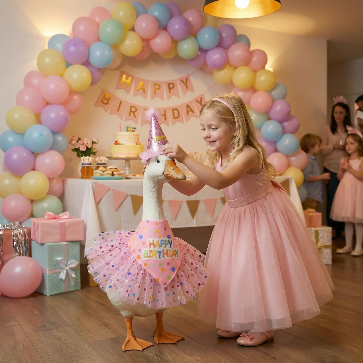 Yuboo pink birthday tutu close-up, tulle skirt texture highlights festive flair.