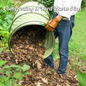 YUDI & GARDEN large opening trash bin ideal for fast loading.