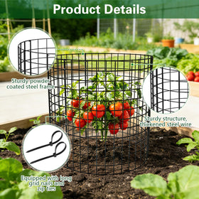 Yudlto coated metal mesh panel withstands weather while shielding plants.