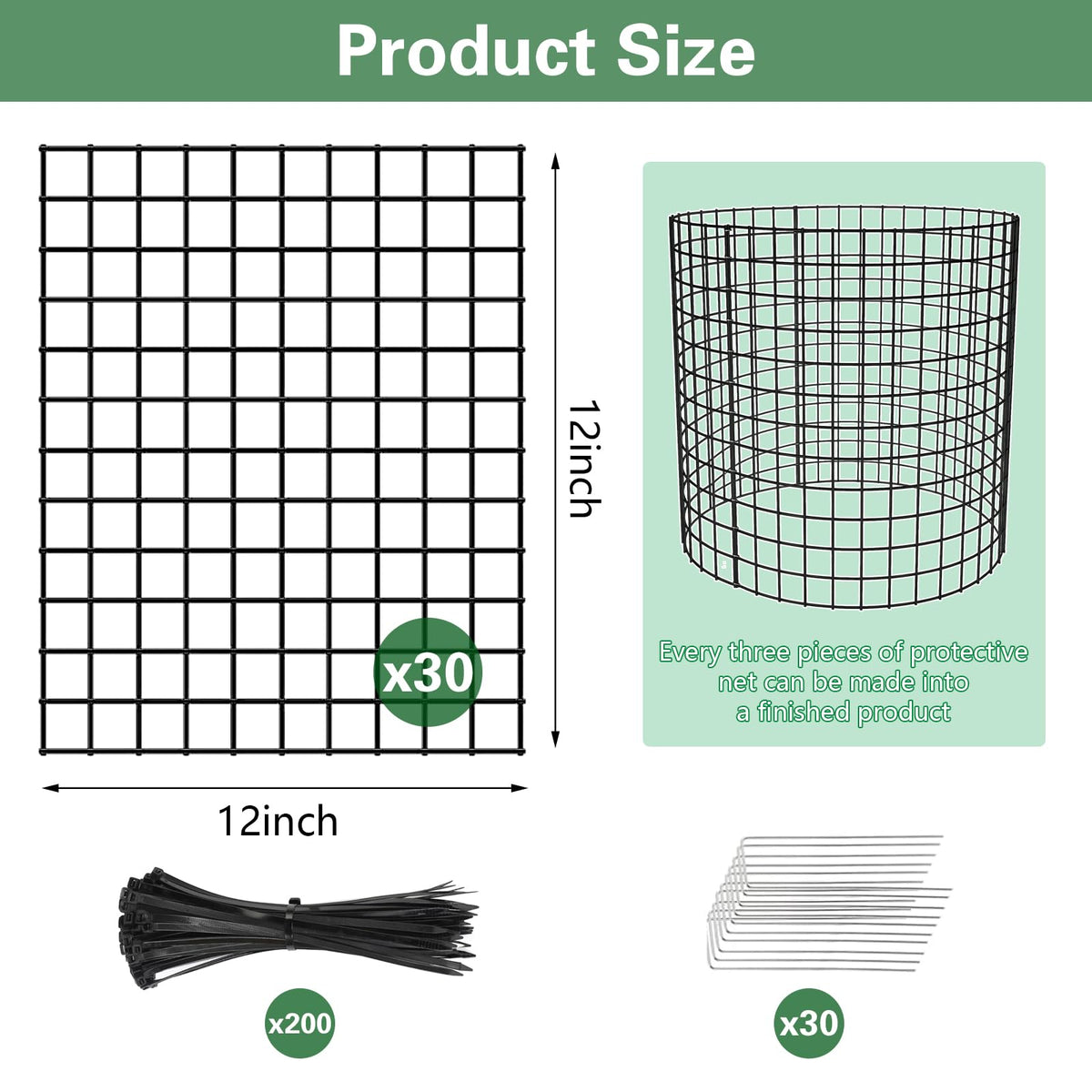 Yudlto cylindrical plant cage forms around young plants for airflow.