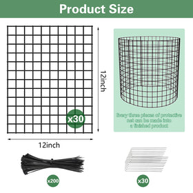 Yudlto cylindrical plant cage forms around young plants for airflow.
