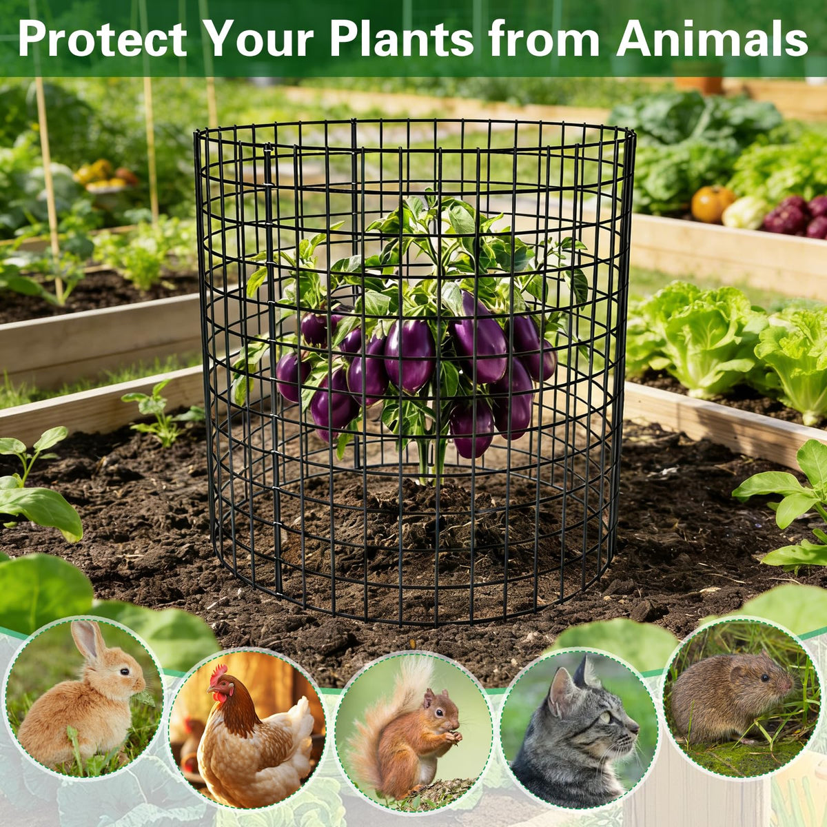 Yudlto garden bed protection unit keeps rabbits and deer at bay.
