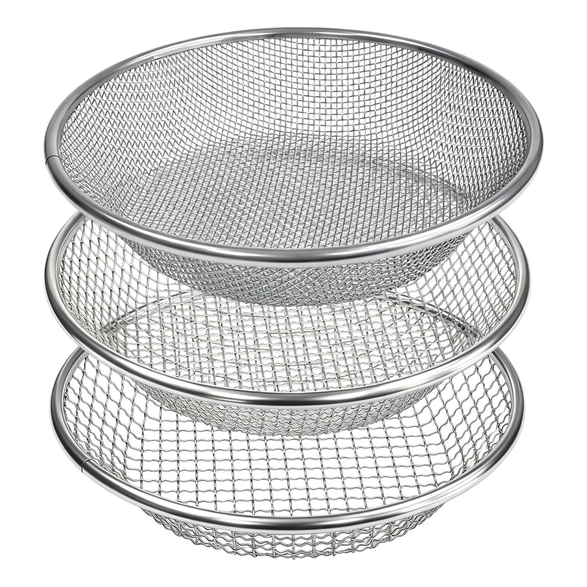 YUEBM gardening sifter quarter-inch mesh on a bucket for fast soil screening.