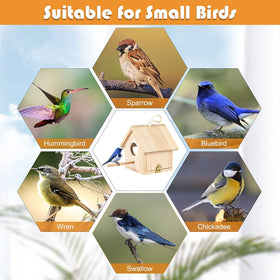 YUEPET log-colored bird house ready for DIY painting and customization
