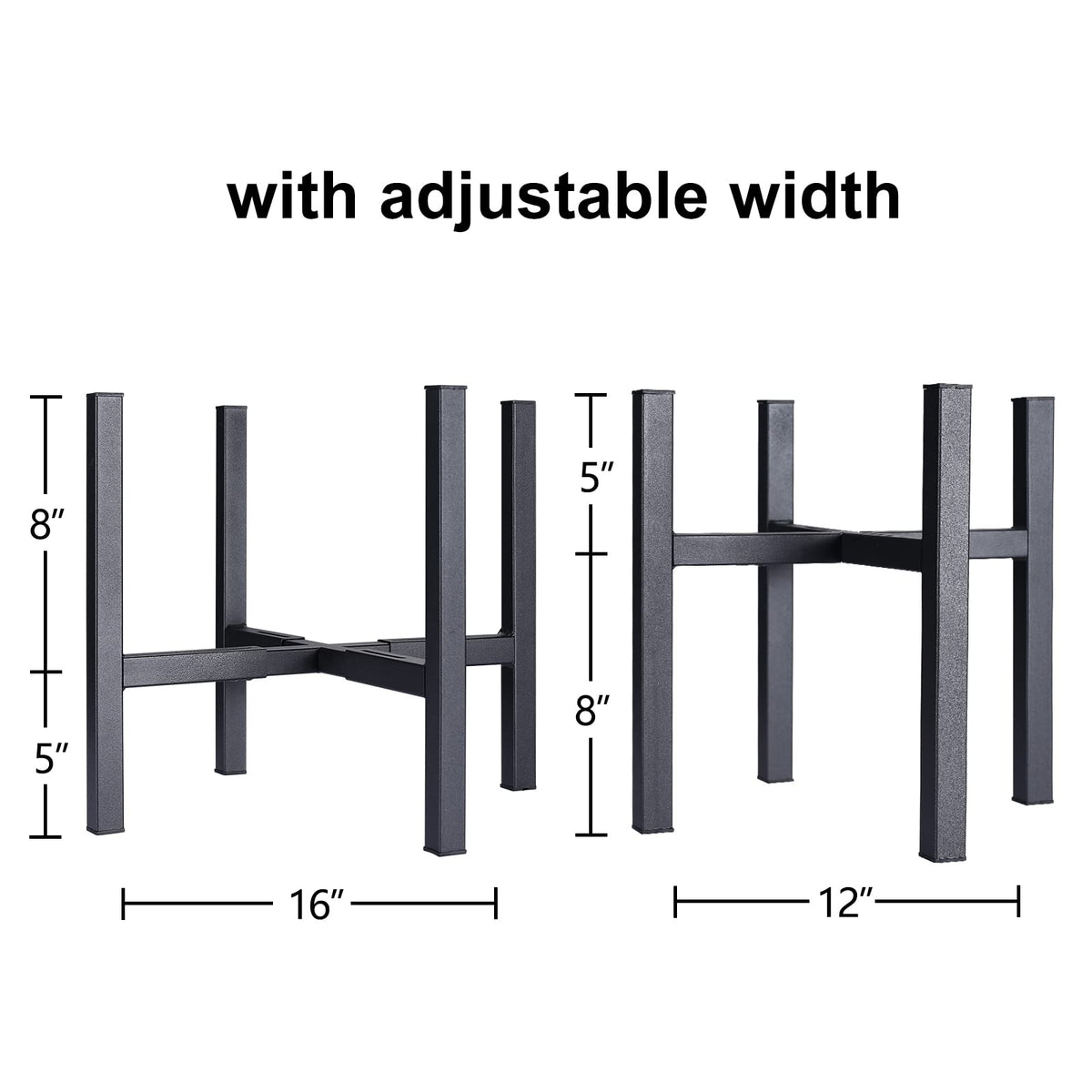 YueTong patio/window display with the adjustable stand holding a large pot.