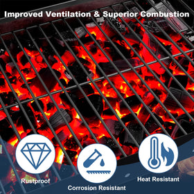 Yuflame open-basket charcoal design promoting airflow.