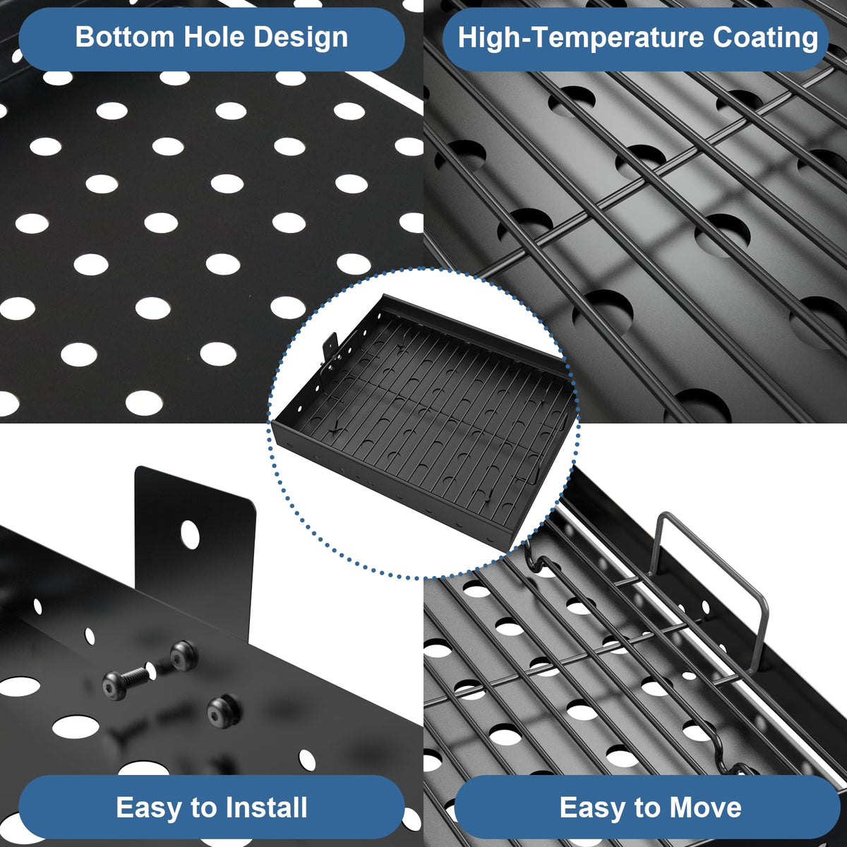 Yuflame stretch-fit design showing quick sizing to fit grills.