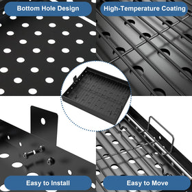 Yuflame stretch-fit design showing quick sizing to fit grills.