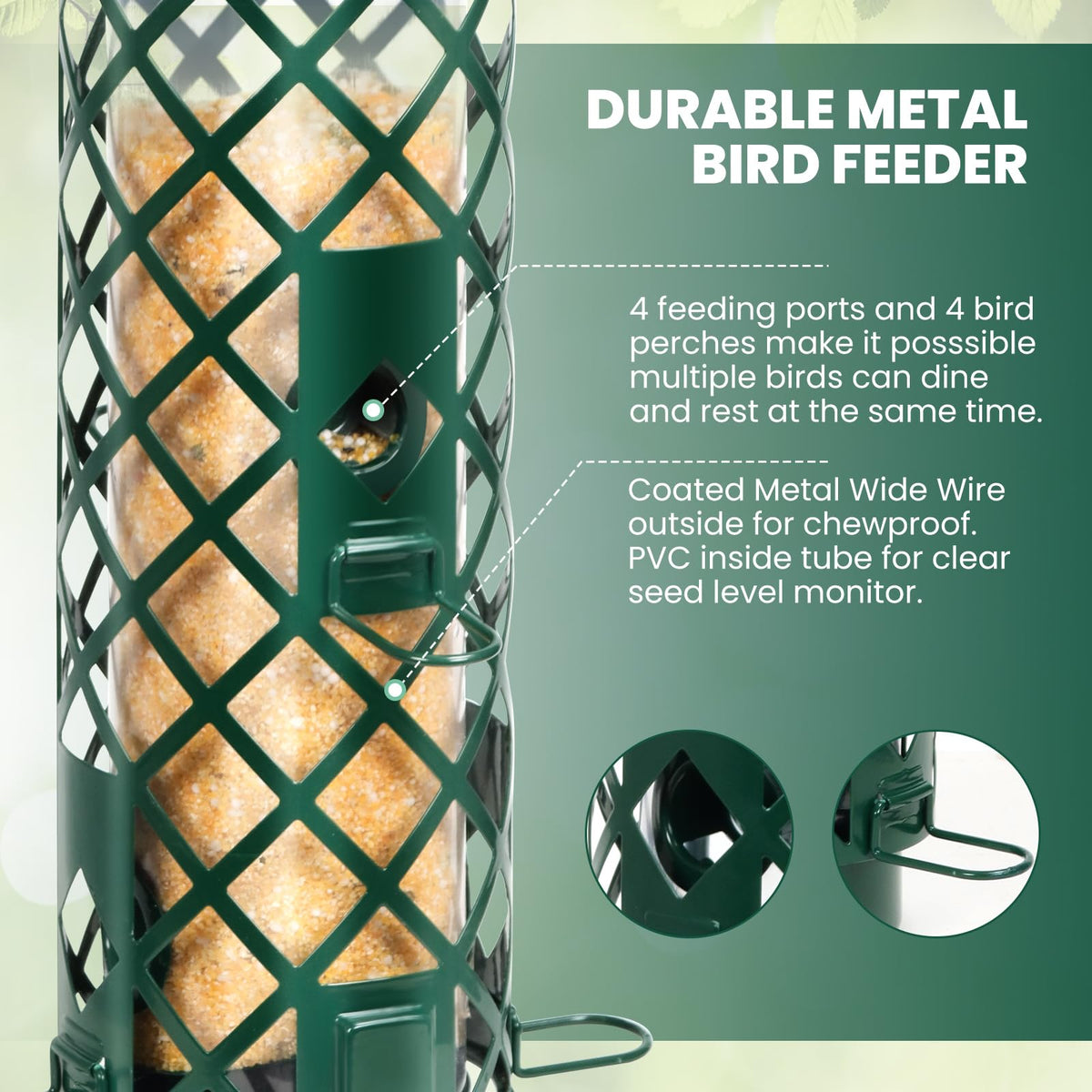 YUGYUM durable metal construction withstands rain, sun, and wind for year-round use.