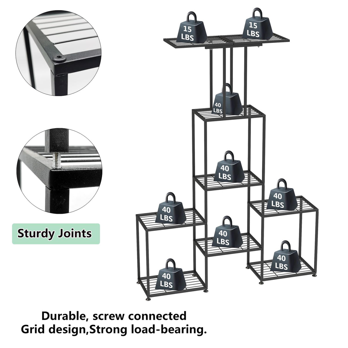 YUJCHMTZN sturdy metal ladder design provides stable indoor corner display.