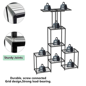 YUJCHMTZN sturdy metal ladder design provides stable indoor corner display.