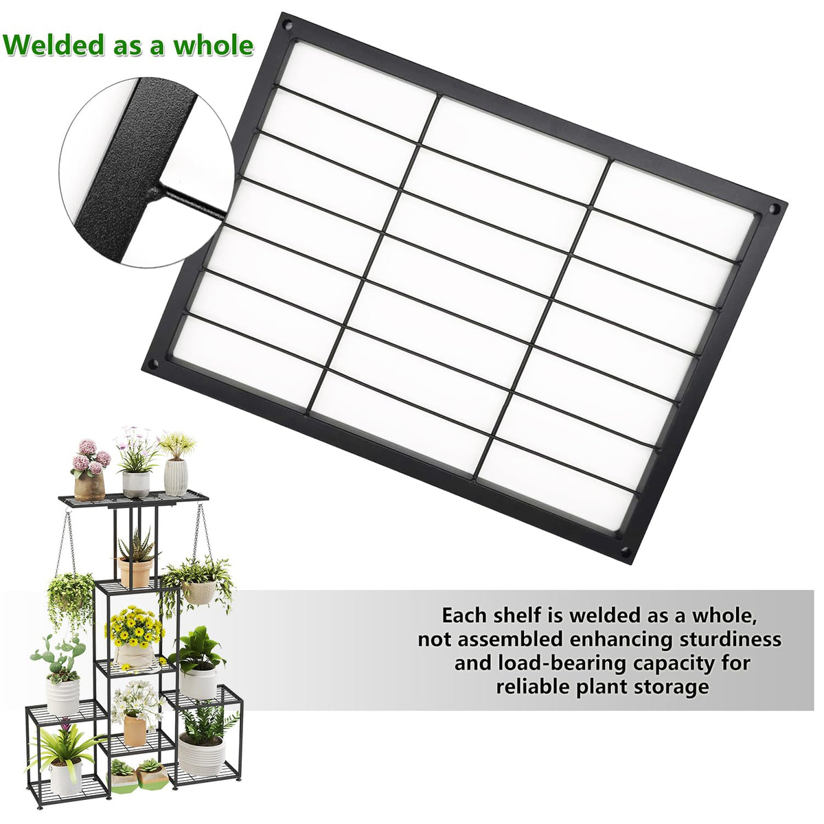 YUJCHMTZN space-saving garden corner setup with multiple levels.