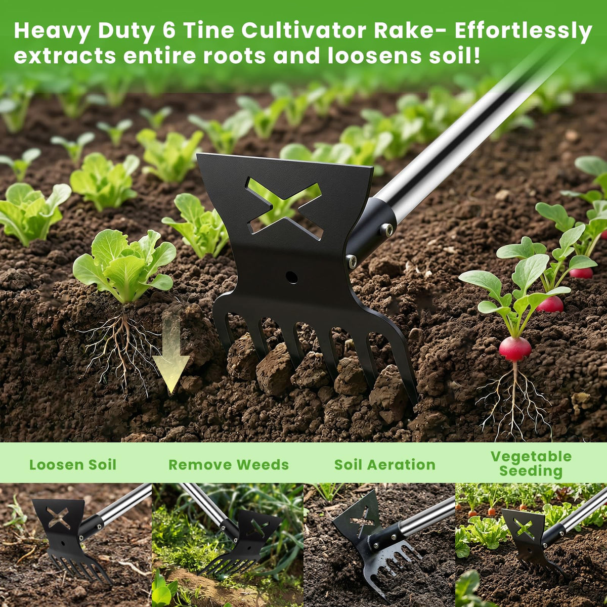 YUJOIBAN adjustable handle lengths improve comfort during weeding.