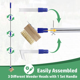 YUJOIBAN brass bristles weeding tool head for deep crevice removal between stones.