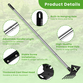 YUJOIBAN cast steel head provides sturdy, durable weed removal.