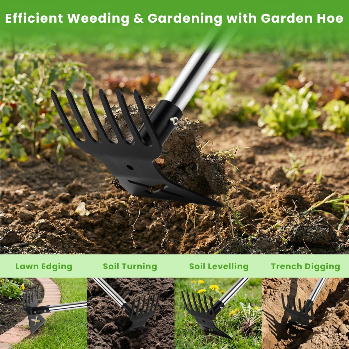 YUJOIBAN versatile for lawns, beds, and patios with quick switching.