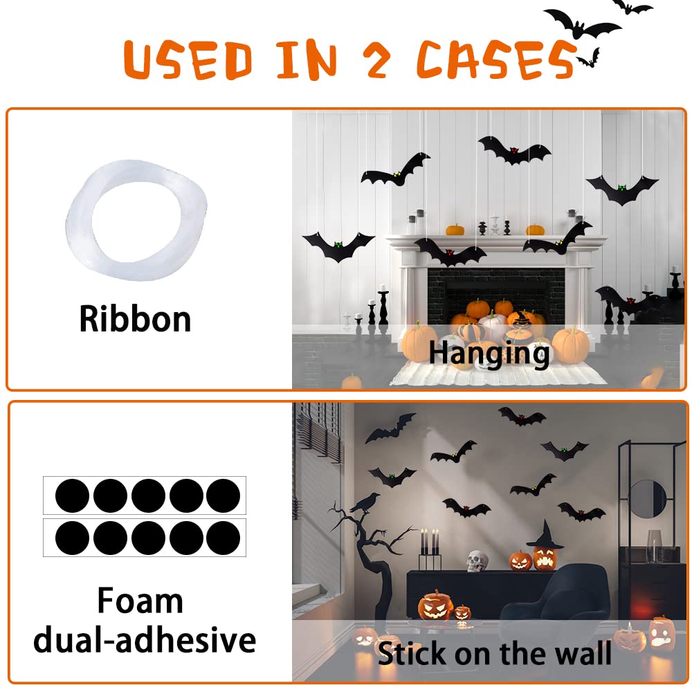 YUJUN indoor hanging bats adding eerie decor to a room