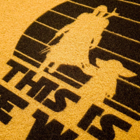 YUKEI This Is The Way Doormat measures 30 x 18 inches for strong presence.