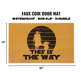 YUKEI This Is The Way Doormat shows faux coir texture without shedding.