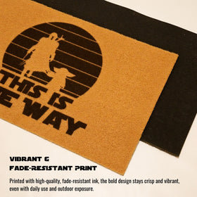 YUKEI This Is The Way Doormat features non-slip backing for stable placement.