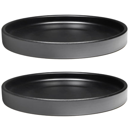Yukfona ceramic plant saucer 8-inch glazed black protects floors from excess watering