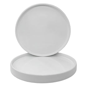 Yukfona 8-inch white ceramic plant saucer, durable indoor pot base.