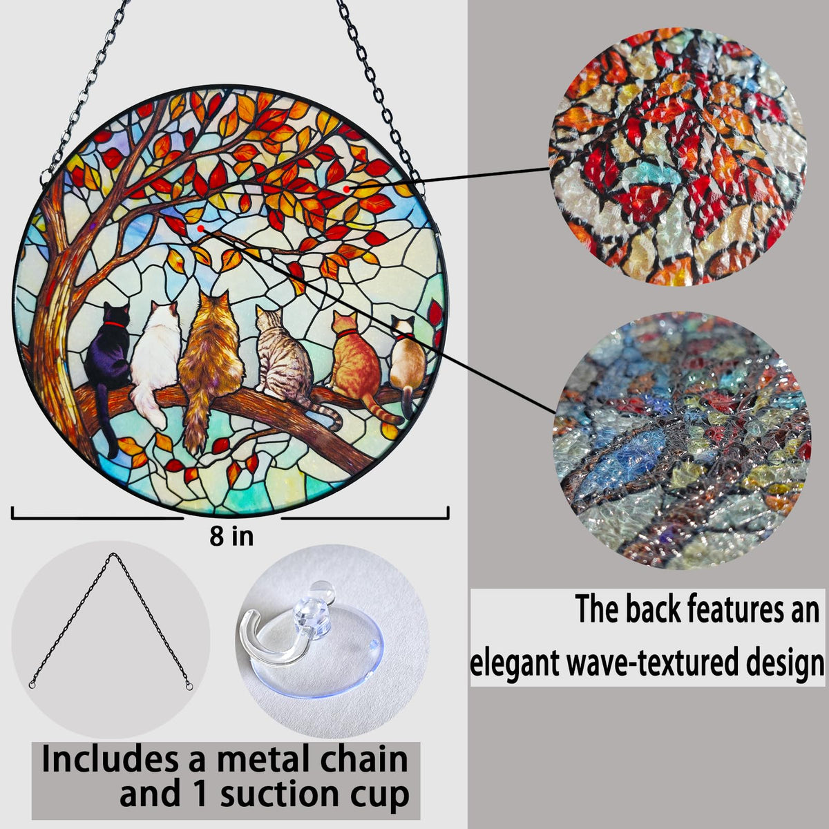 Two installation options with suction cup and chain for flexible hanging