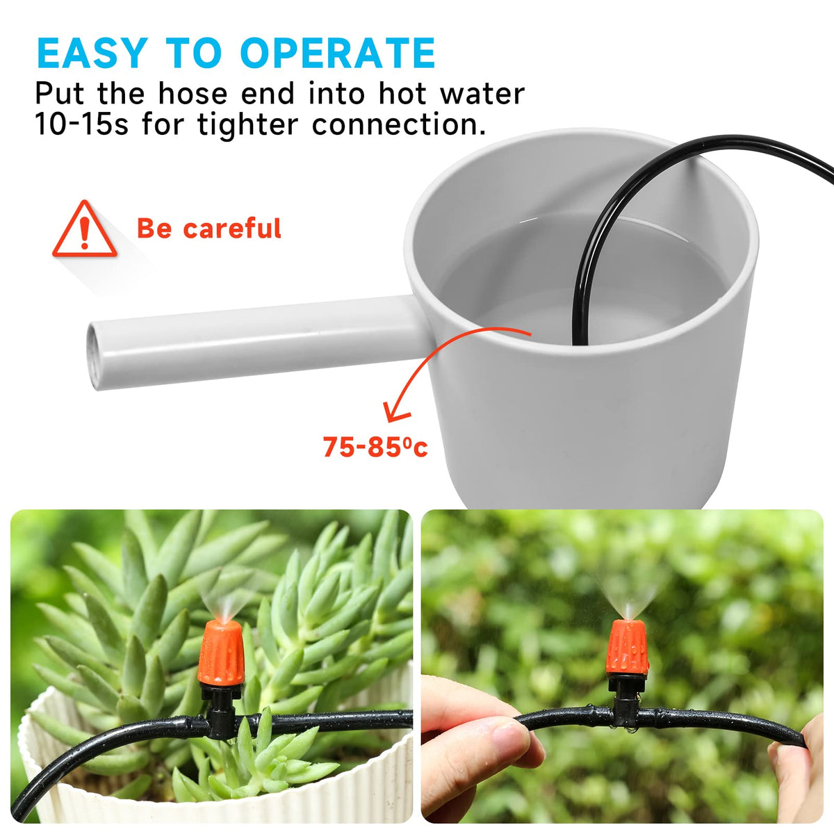 Yulaiyoen adjustable sprinkler head enables targeted watering with flow control.