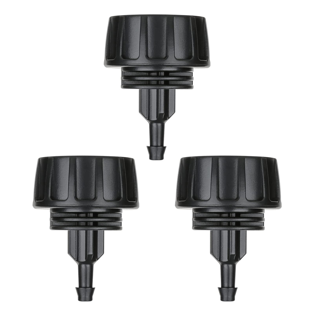Yulaiyoen drip irrigation hose connectors in a 3-pack for easy, compatible garden irrigation setups.