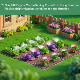 Yulaiyoen edge watering demonstration with 180-degree spray pattern