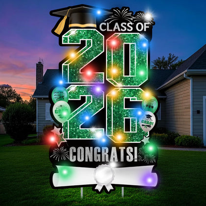 Yuleglowix graduation yard sign with four panels for bold outdoor visibility