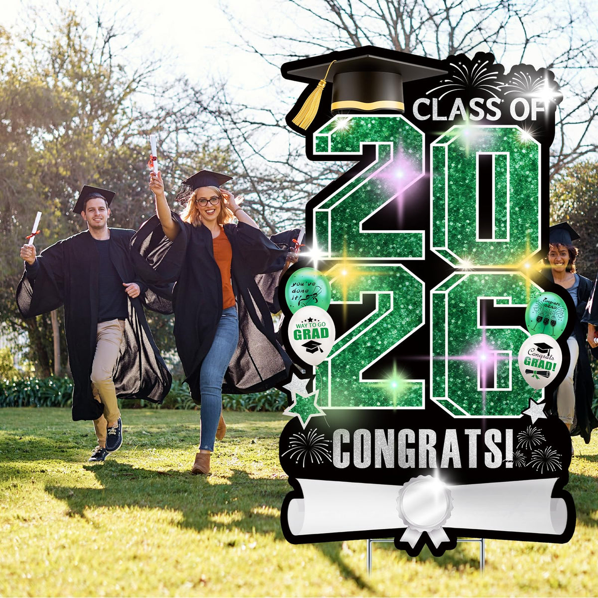 Yuleglowix outdoor décor suitable for home, school, or garden grad celebrations