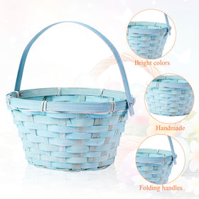 Yulejo Barydat bamboo Easter basket 18 cm diameter, suitable for light items