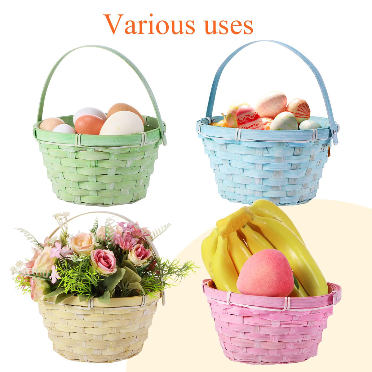 Yulejo Barydat basket with handle in classic bamboo design for decor