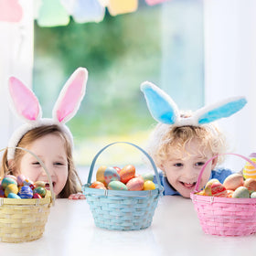 Yulejo Barydat kids' Easter basket display, durable and easy to carry