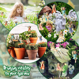 Yulejo miniature fairy figures bring playful detail to planters and borders.