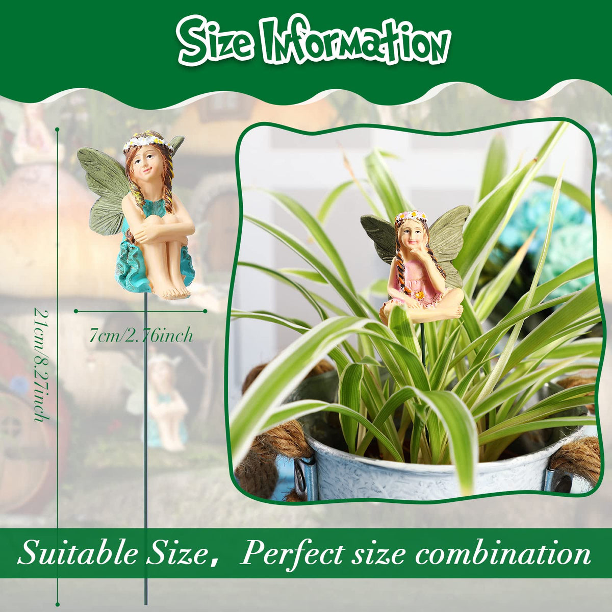 Yulejo resin garden fairies add durable, fade-resistant décor to your yard.