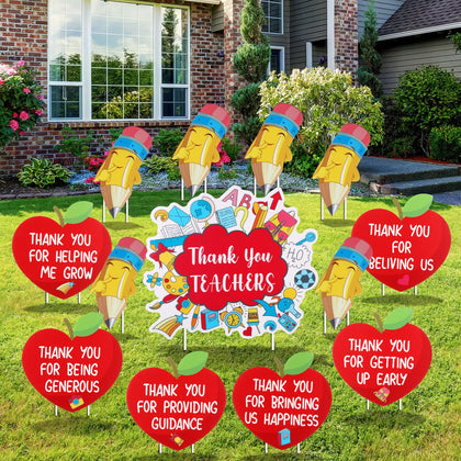 Yulejo bubble yard sign promotes teacher appreciation with durable outdoor visibility.