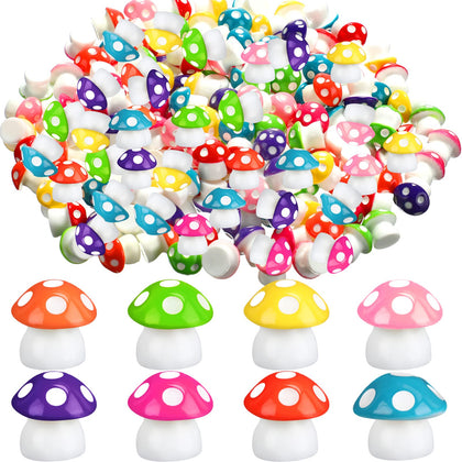 Yulejo tiny mushrooms mini figurines in bright colors for lively garden decor