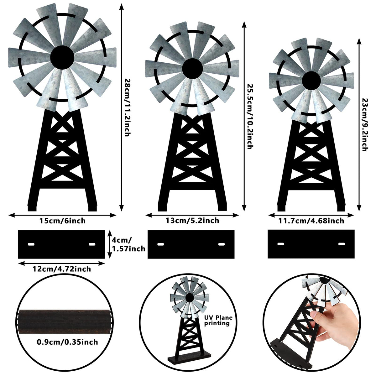 Yulejo windmill decor 23x11.7 cm fits cozy corners with farmhouse vibe