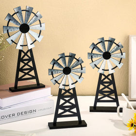 Yulejo windmill decor 25.5x13 cm complements vintage interiors on desks
