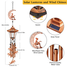 Yulloyello bronze wind chime closeup shows tuned tubes
