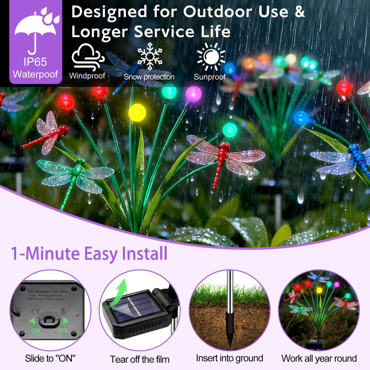Yulloyello easy installation uses solar power for maintenance-free nights