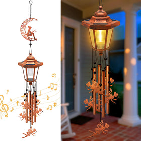 Yulloyello large solar moon wind chimes with bronze finish create outdoor ambiance