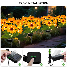 Yulloyello IP65 waterproof design protects sunflowers in rain and snow