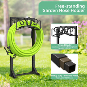 Yumatum detachable hose reel for quick setup and seasonal storage.